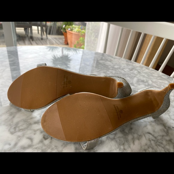 RF ROOM of FASHION Silver Glitter Sandals Heels - Picture 6 of 10